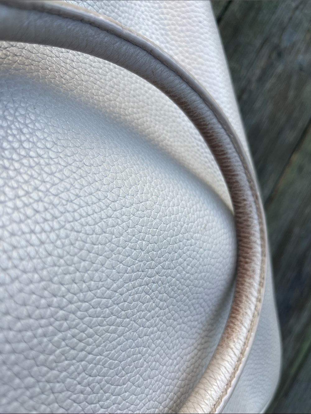 kate spade Pebbled Leather Satchel in Light Taupe with Black Trim - Picture 6 of 9
